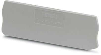 Phoenix Contact D-PT 4-Quattro Deckel für Reihenklemmen, 77x2,2x29 mm, grau
