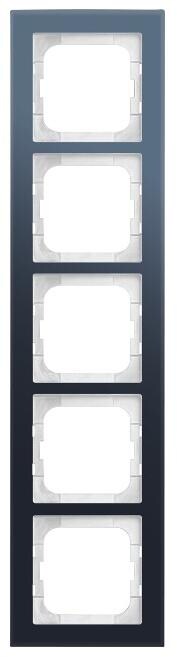 Busch-Jaeger 1725-229 Abdeckrahmen, 5-fach, Busch-axcent Pur, Glas Auster