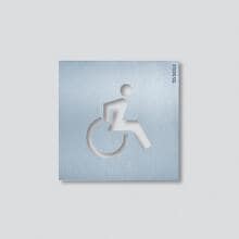Siedle OSP 0009-01 Orientierungsschild Piktogramm Rollstuhlgerecht, gebürsteter Edelstahl, 154 x 154 mm silber (200032625-01)