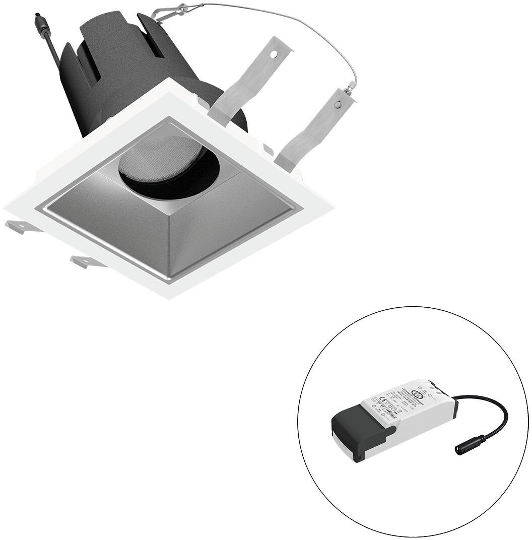 EVN SELECTO LED Deckeneinbau, quadratisch, schwenkbar, IP20, 220-240V/AC, 18W, 4000K, 2205lm, inkl. Netzgerät, Phase, Reflektor silber/matt, 16.059,00