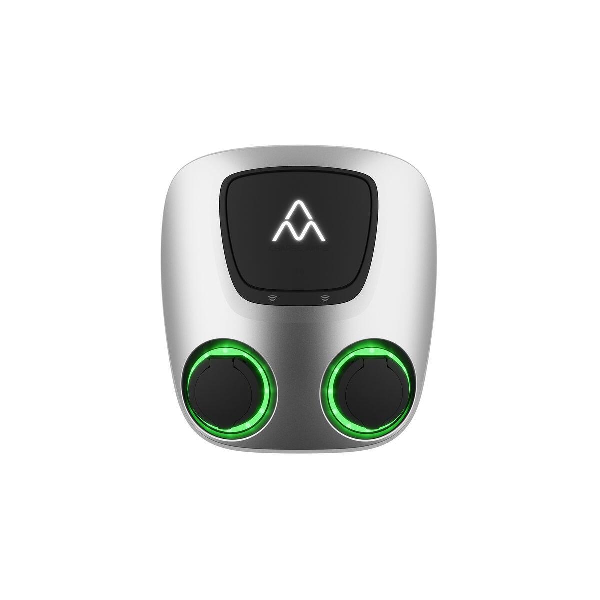 Charge Amps Aura Wallbox, 2x22 kW, 3Ppolig, 32A, Type2, Wifi/Lan, OCPP, RCD, Silber (131502)