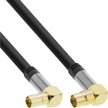 InLine Premium Antennenkabel gewinkelt, 4x geschirmt, >110dB, schwarz, 10m (69210G)