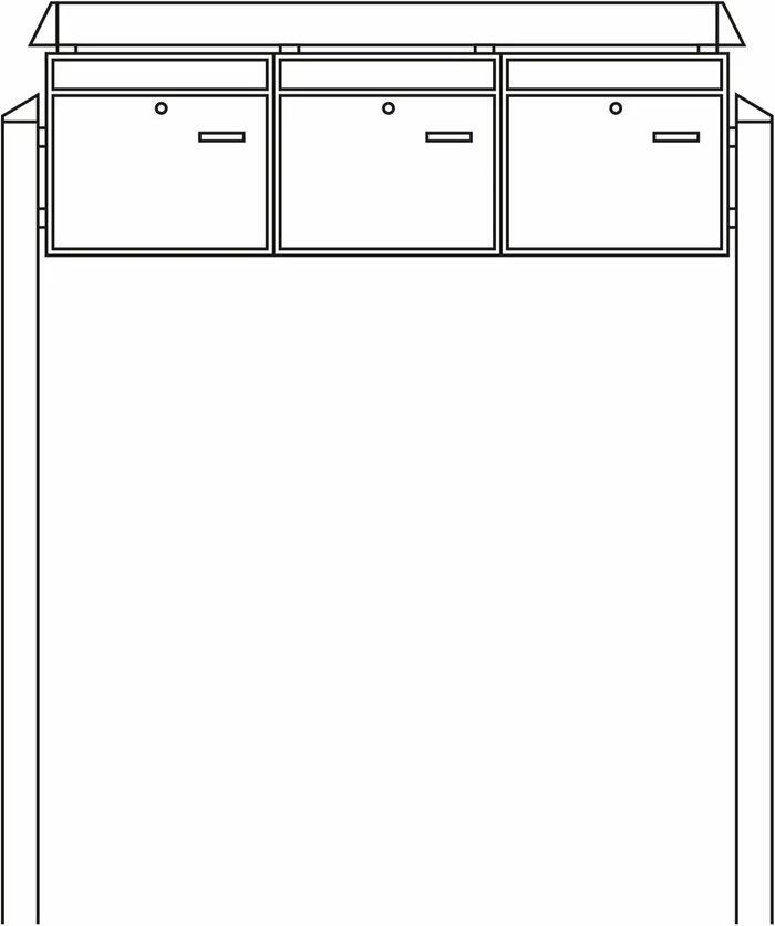 Burg Wächter 84420 ANT Terzo-Anlage, mit 3x Briefkästen Potsdam, zum Einbetonieren, Öffnungsstopp, Stahl, anthrazit (84420)