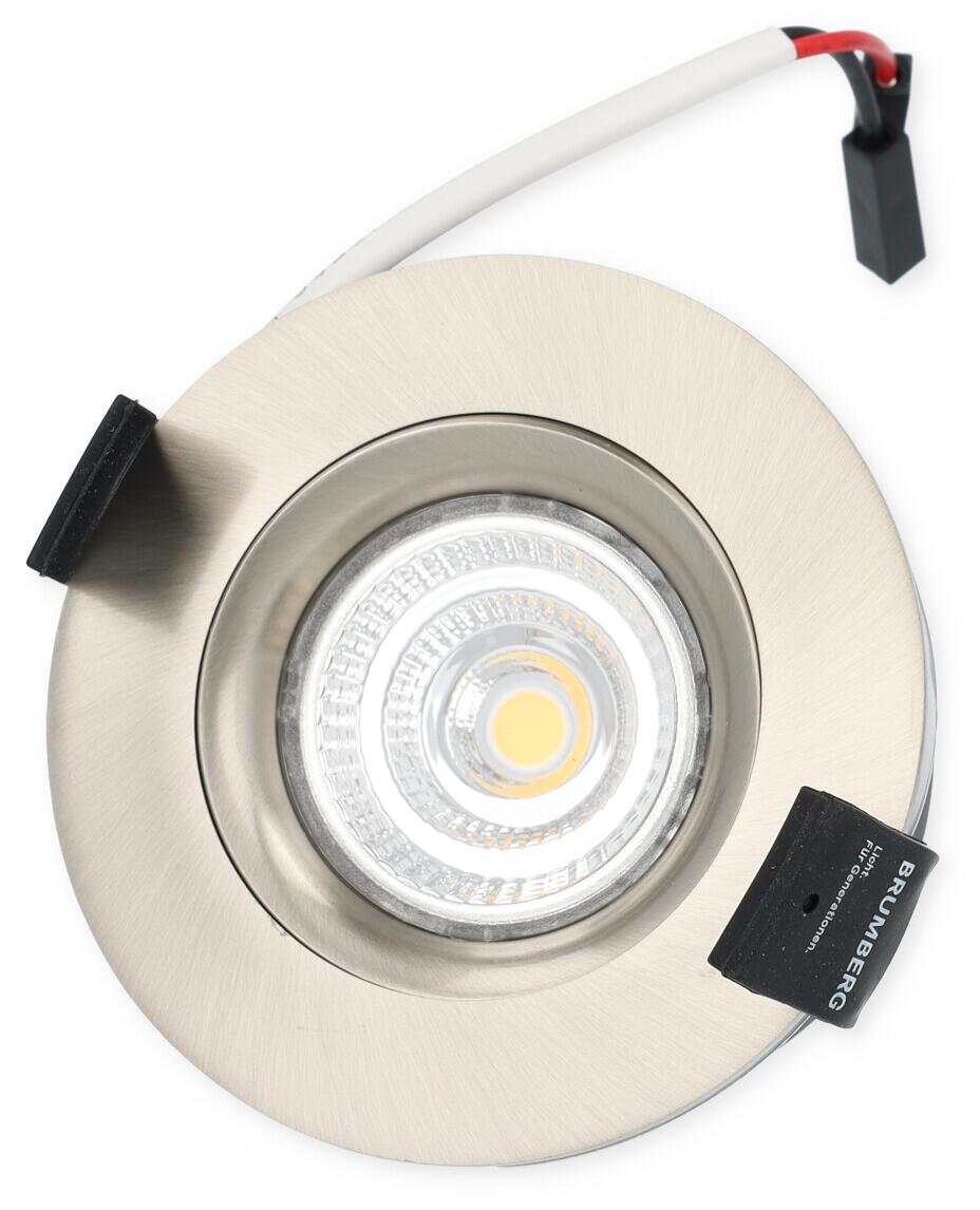 Brumberg INDIWO83-R LED-Einbaustrahler, rund, dreh- und schwenkbar, IP44, 6W, 3000K, 510lm, rund, nickel (12277153)