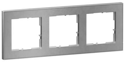 Legrand SEANO+ 3-fach Rahmen mit Echtmaterialoberfläche, Abmessungen: 86 x 228 mm, brushed steel (765393)