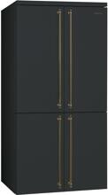 Smeg FQ60CAO6 Stand Side-by-Side Kombination, 91,5 cm breit, 572 L, No Frost, LED Beleuchtung, schwarz
