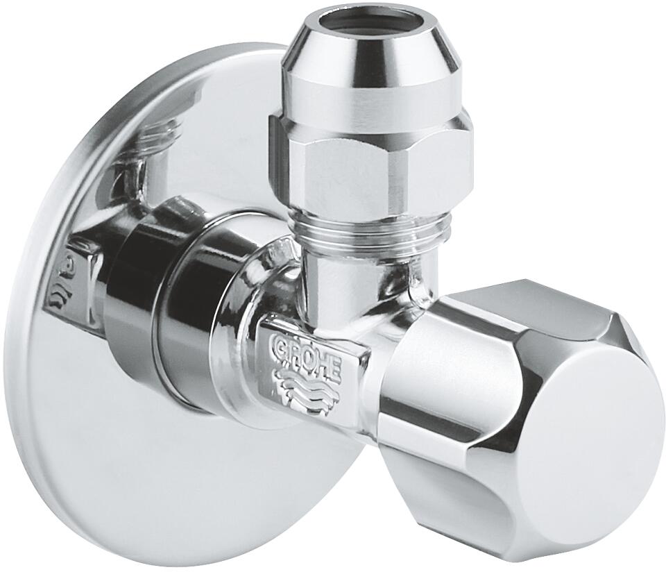 GROHE Eckventil 1/2 mit Quetschverschraubung Rosette, 10mm, chrom (22018000)