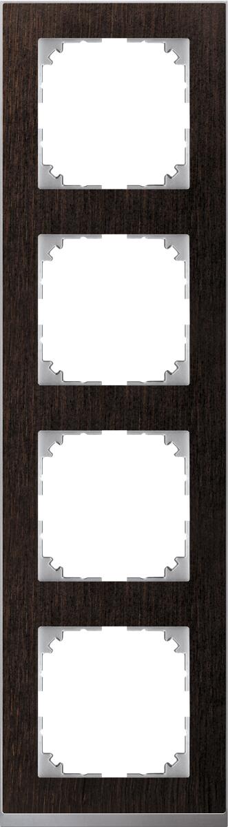 Merten Decor-Rahmen, M-Pure, 4fach Wenge/aluminium (MEG4040-3671)