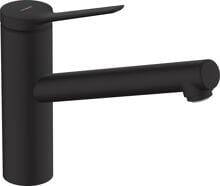 hansgrohe Zesis M33 Einhebel-Küchenarmatur 150, CoolStart, EcoSelection, 1 Strahlart, Messing, 220 mm, G ⅜ Anschlussschläuche, mattschwarz (74813670)