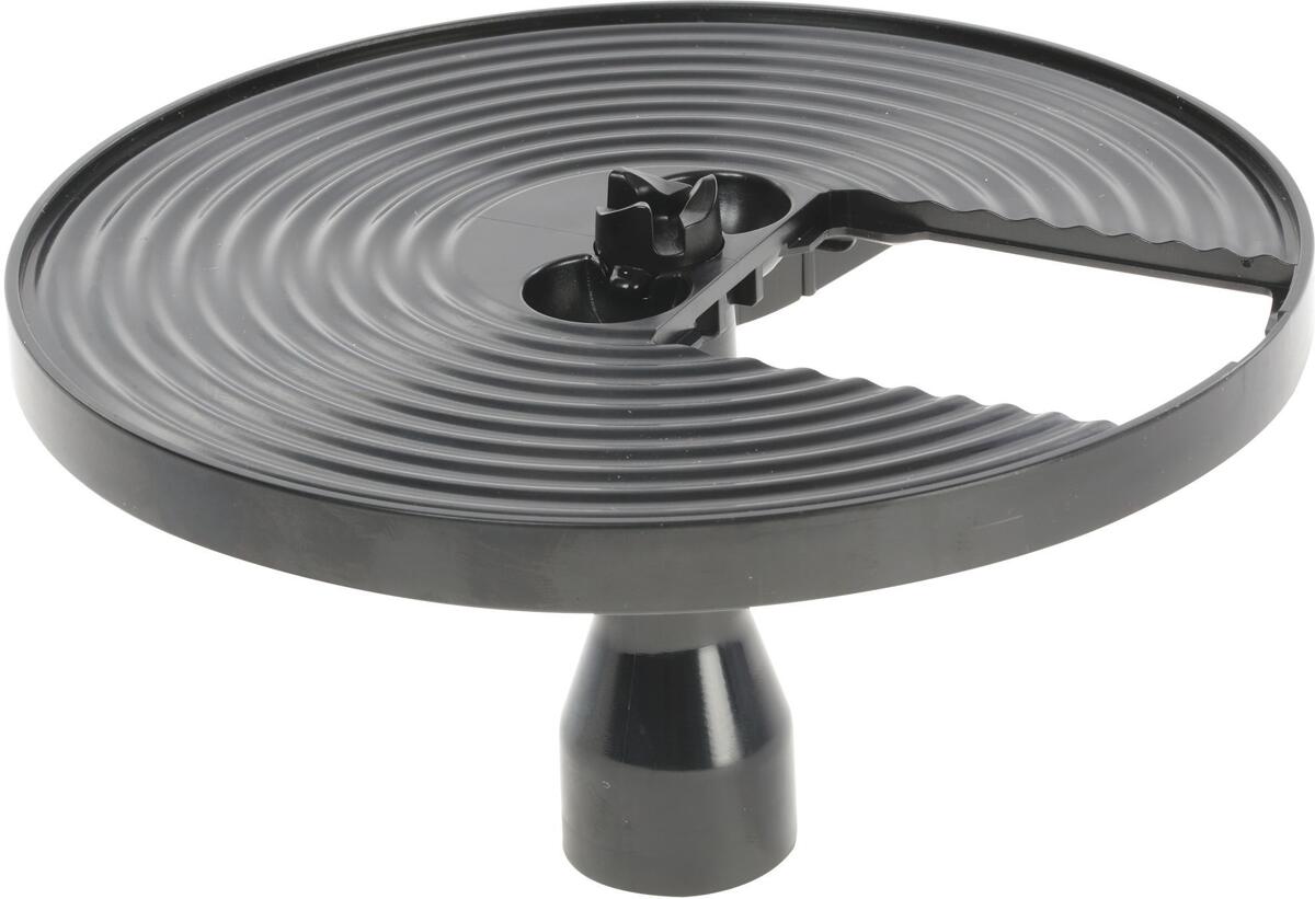 Bosch Siemens 00753482 Träger, Scheibenträger Food-Prozessor-Einheit, f. Einsätze 49x65mm, schwarz, mit Ausgleichsgewicht