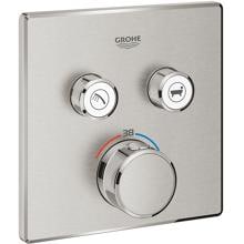 GROHE Grohtherm SmartControl Thermostat, mit 2 Absperrventilen, Fertigmontageset für Rapido SmartBox, Wandrosette eckig