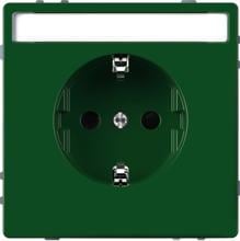 Merten MEG2302-6004 SCHUKO-Steckdose für Sonderstromkreise mit Schriftfeld, erhöhter Berührungsschutz, Steckklemmen, System Design, grün