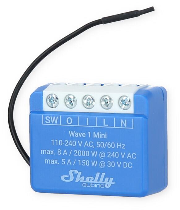 Shelly Qubino Wave 1 Mini Z-Wave Schalter, 1 Kanal, 8 A (Shelly_W_1 ...