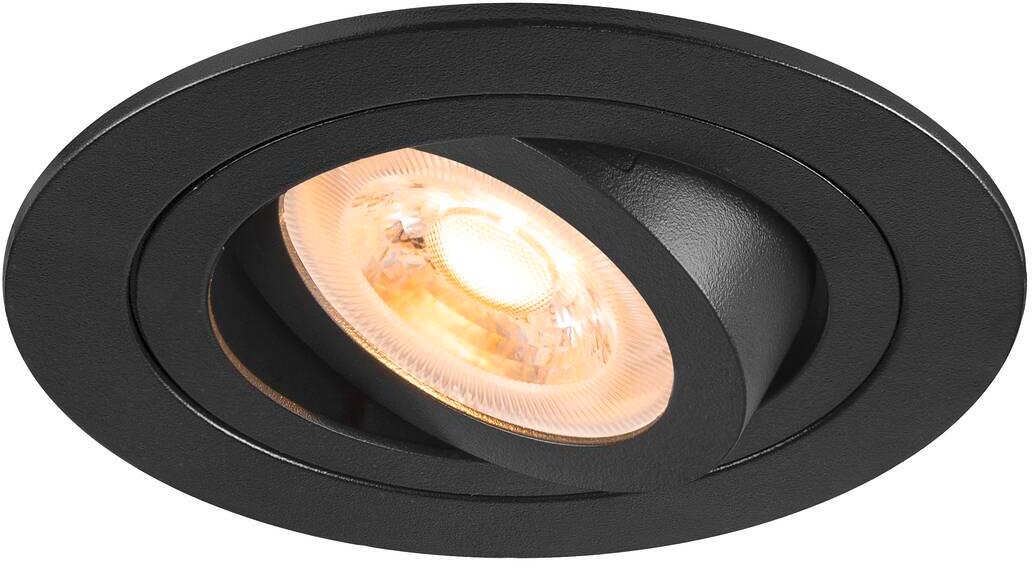 SLV NEW TRIA 75 Deckeneinbauleuchte, GU10, max. 10W, IP20, Ø9cm, rund, schwenkbar, schwarz (1007375)