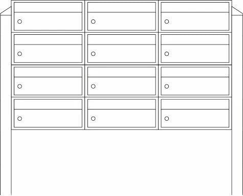 Burg Wächter 82126 ANT Dual-Front, 12 in 6x Briefkasten-Anlage, zum Einbetonieren, Stahl, anthrazit (82126)