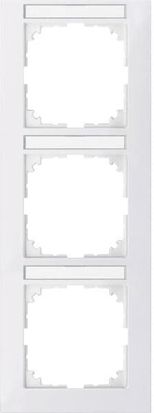 Merten MEG4032-3619 Rahmen, M-Pure, 3fach mit Beschriftungsträger, senkrechte Montage, polarweiß