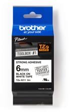 Brother TZE-S211 Schriftbandkasette 6mm, 8m, weiß/schwarz