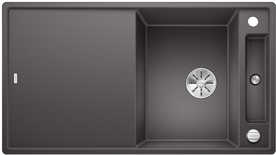 Blanco Axia III 5 S Granitspüle mit Ablauffernbedienung/Glasschneidbrett, reversibel, felsgrau (523216)