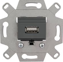 Merten MEG4581-0000 USB-Anschlussdosen-Einsatz, 1‑fach, mausgrau