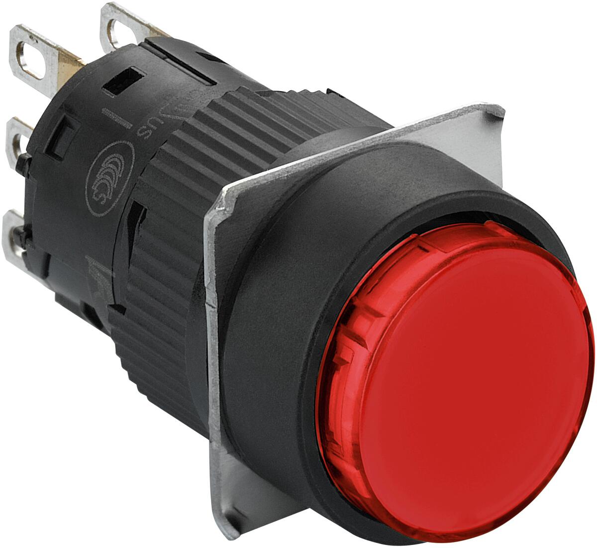 Schneider Electric XB6EAW4B1P Leuchtdrucktaster, Ø 16, flach, ohne Rastung, 24 V, 1W, rot