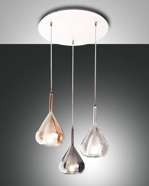 Fabas Luce LILA PENDELLEUCHTE, 3x40W, E27, grau (3481-47-297)