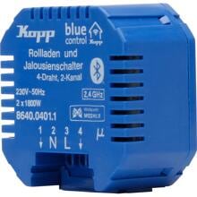 Kopp 864004011 Schaltaktor für Rollladen-, Jalousien- Markisensteuerung, 2-Kanal, 4-Draht, mit Bluetooth Mesh-Technologie, Blue-control, blau, 5 Stück