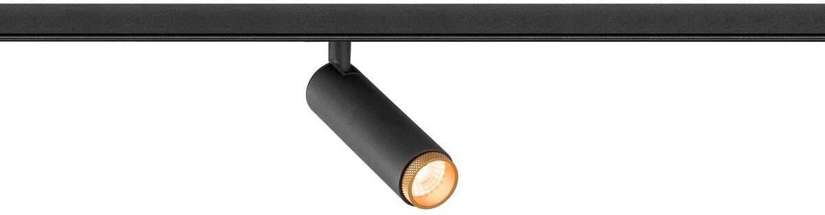 SLV GRIP! S Spot für 48V Niedervolt-Schienen-System, Ø3,0cm, 2700K, DALI, 9,8W, schwarz/gold (1008407)