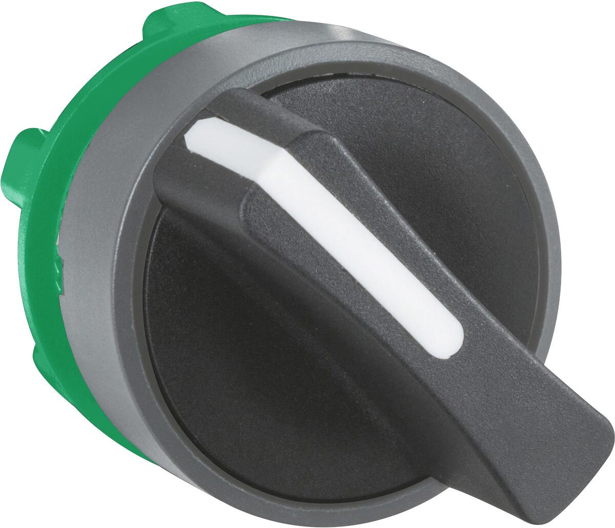 Schneider Electric ZB5AD4C0 Harmony XB5, Wahlschalter, Frontelement, Kunststoff, 22mm, 2 Stellungen, tastend, hellgrau, schwarz