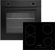 respekta ASET121M6600I EEK:A Backofenset mit Induktionskochfeld, 59,4 cm breit, 72 L, Rahmenlos, mattschwarz