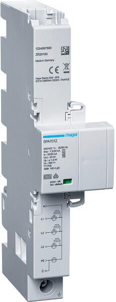 Hager SPA701Z Kombiableiter, Typ 1+2+3, 4-polig, limp 7,5kA TT/TNS, Überspannungsschutz