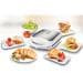 Unold 48480 Quadro Sandwich-Toaster, 1100W, Kontrollleuchte, Kabelaufbewahrung, weiß/Edelstahl