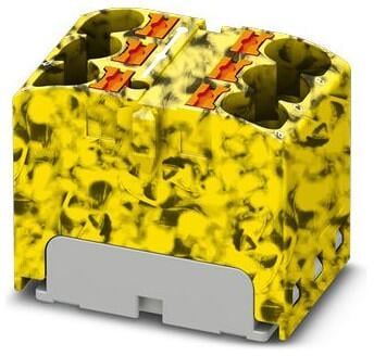 Phoenix Contact PTFIX 6X4-FE Verteilerblock, 450V, 32A, schwarz/gelb (3273810)