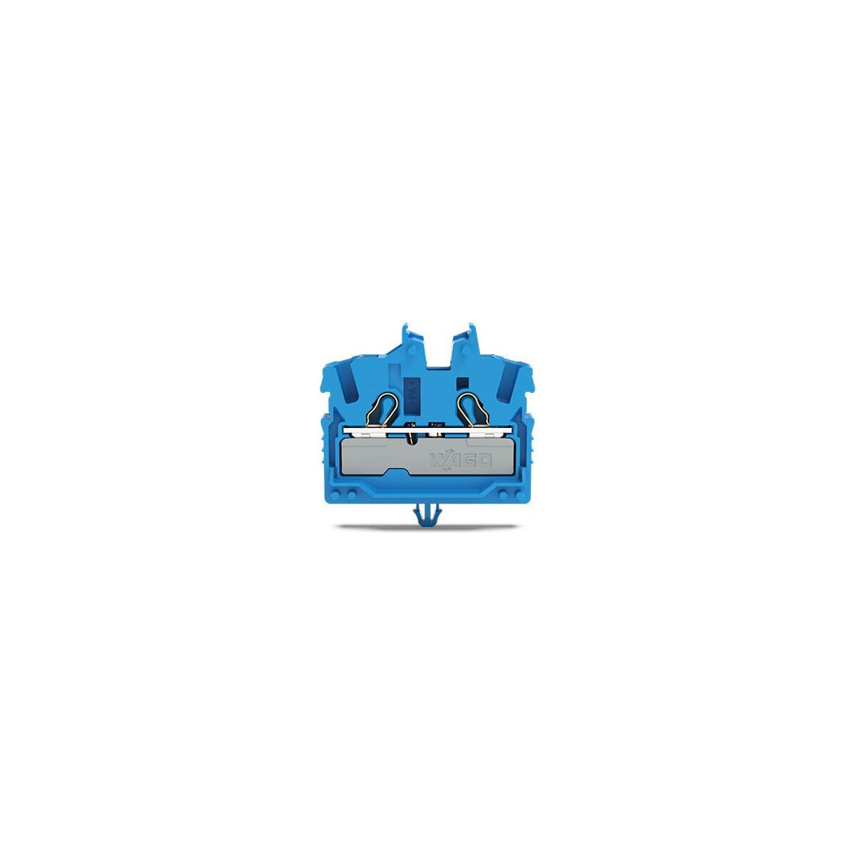 Wago 2052-314 2-Leiter-Mini-Durchgangsklemme mit Betätigungsöffnung, 2,5mm², Push-in Cage Clamp, blau