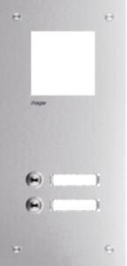 Hager Frontplatte intercom mono, 2 Tasten + Namensschild, 315x150x32mm, Edelstahl (RTQ102X)