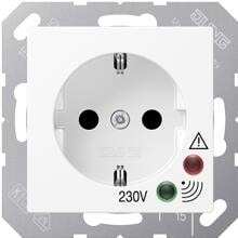 Jung A 521 UF WW SCHUKO Steckdose 16A 250VAC Schraubklemmen mit Funktionsanzeige, Alpinweiß (A 521 UF WW)
