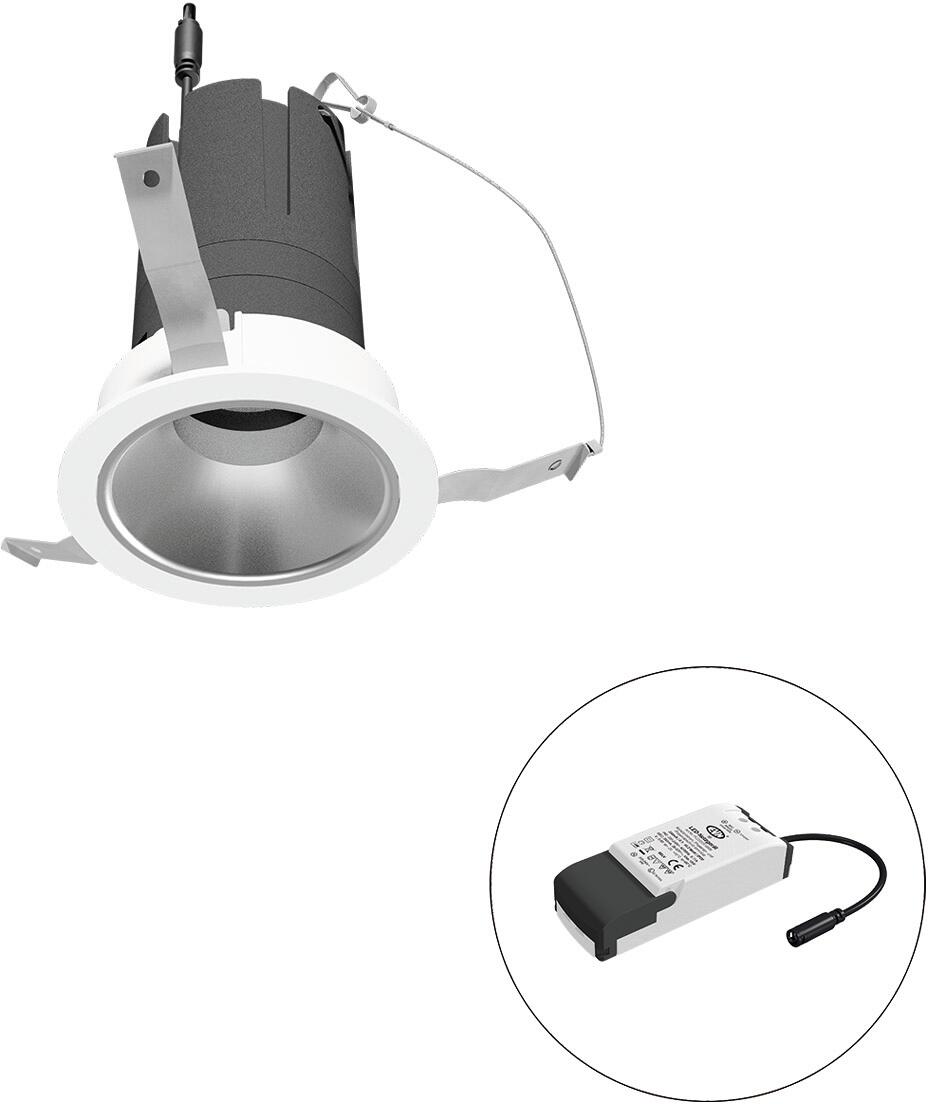 EVN SELECTO LED Deckeneinbau, rund, drehbar, IP20, 220-240V/AC, 13W, 4000K, 1593lm, inkl. Netzgerät, Phase, Reflektor silber/matt, 29.635,00cd, engstr