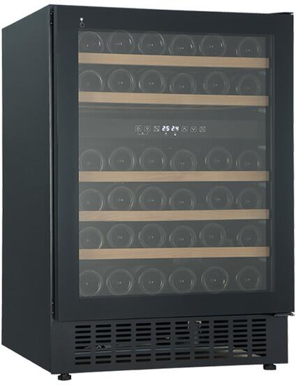 Wolkenstein UWTS129-46ED Stand Weintemperierschrank, 60 cm breit, 46 Standardweinflaschen, 5 Buchenholzböden, Thermostat, 2 Temperaturzonen, unterbauf