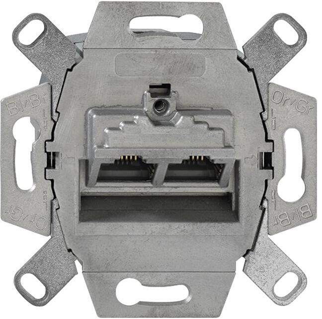 Busch-Jaeger 0218/12-101 UAE Anschlussdose, RJ45, Cat. 6a iso, geschirmt 2 Steckbuchsen, 8/8-polig (2CKA000230A0411)