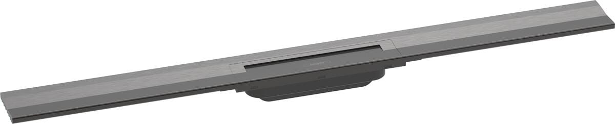 hansgrohe RainDrain Flex Fertigset Duschrinne 900 kürzbar zur Wandmontage, Edelstahl, Brushed Black Chrome, (56052340)