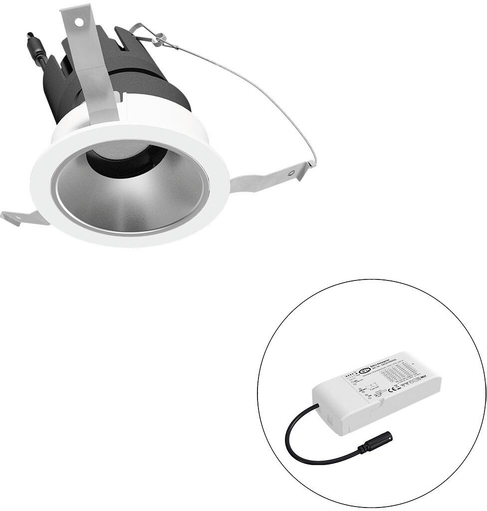 EVN SELECTO LED Deckeneinbau, rund, schwenkbar, IP20, 220-240V/AC, 6W, 4000K, 735lm, inkl. Netzgerät, Phase Reflektor silber/matt, 5.353,00, mediumstr