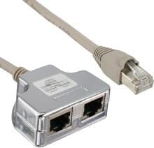 InLine Cat.5e T-Adapter (Port-Doppler), RJ45 Stecker an 2x RJ45 Buchse 0,15m (69995)