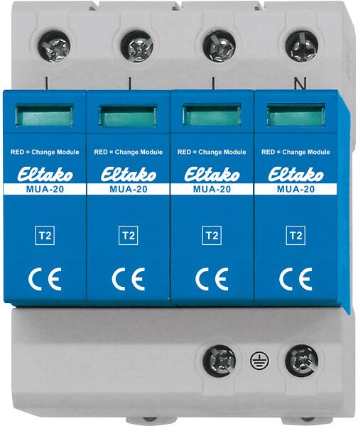 Eltako MUA-20 Modularer Überspannungsableiter, Typ 2, Tragschienenmontage, grau (28380003)
