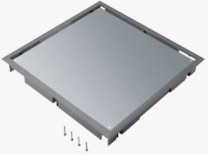 Hager BDQ08057011 Blinddeckel ultra-flach Q08 294x294mm für 5mm Bodenbelag aus Polyamid eisengrau
