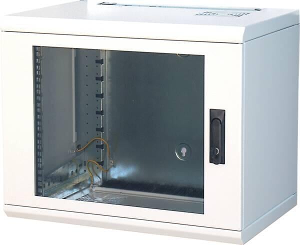 Schweitzer 19" EasyFix Wandgehäuse, 12 HE, 500 mm tief, ESG-Scheibe (EF12312)