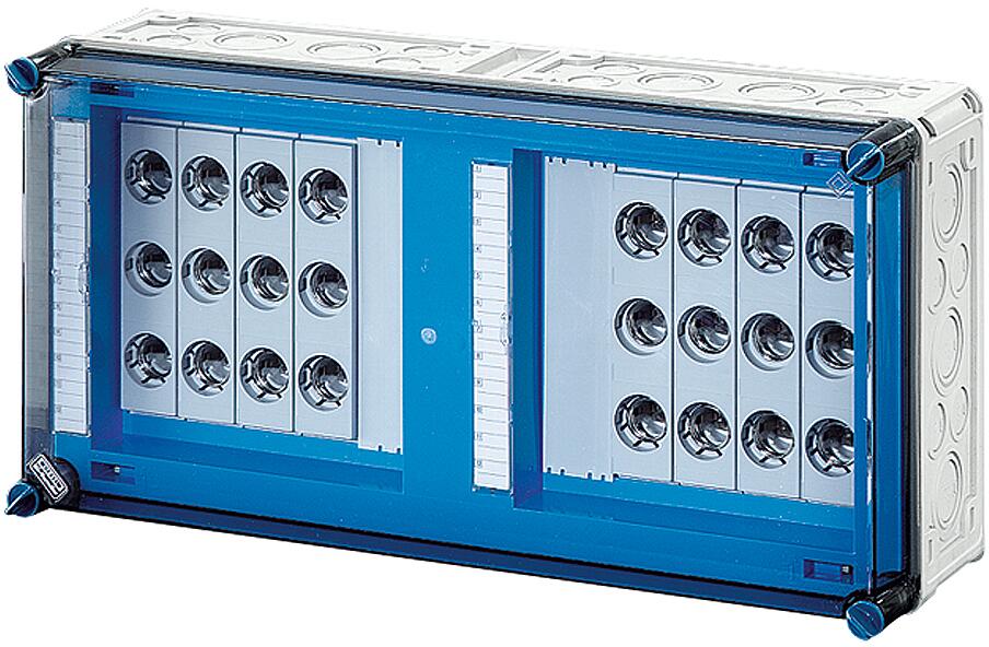 Hensel Mi 3425 Sicherungsgehäuse 8x3x25A, DII, E27 auf Sammelschiene, 250A, 5-Polig