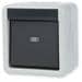 Gira 010630 Wippschalter, 10 A, 250 V~, Universal Aus Wechselschalter, Wassergeschützt Aufputz System IP 44, grau