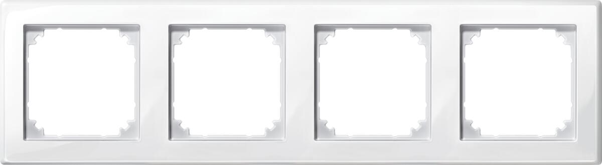 Merten 478419 Rahmen, M-SMART, 4fach, polarweiß glänzend