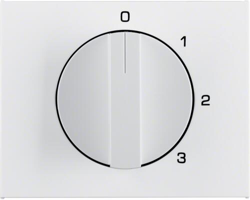 Berker 1087710900 Zentralstück mit Drehknopf für 3-Stufenschalter, K.1, ohne 0-Stellung, polarweiß glänzend