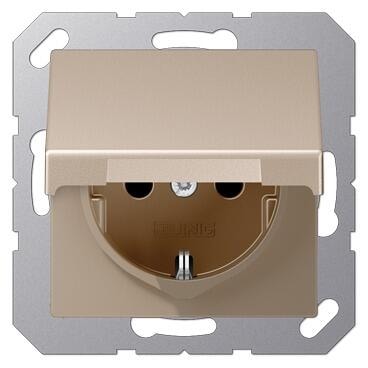 Jung A 1520 BFKL CH Schuko Steckdose 16A 250V, Thermoplast lackiert, champagner