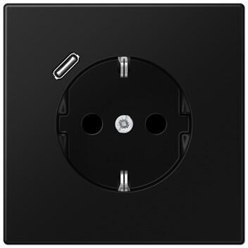 Jung LS1520-18CSWM SCHUKO Steckdose mit USB-Ladegerät, Serie LS, graphitschwarz matt